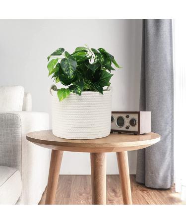 ABenkle Small Woven Basket - Cotton Rope Storage for Pets & Baby - Nursery & Bathroom Decor - White 9.4 x 9.4 x 7.1 - Buy Online on GoSupps.com