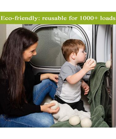 Wool Dryer Balls (Pack of 6 XL) Premium Reusable New Zealand Organic Non-toxic Natural Fabric Softener Saves Drying Time Baby Safety No Chemicals Can Reduce Wrinkles and Electrostatic Adhesion - Buy Online on GoSupps.com