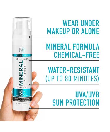 Buy UV Sheer Daily Facial Mineral Sunscreen SPF 50 - Water Resistant Chemical-Free Broad Spectrum Protection | 3.7 oz - International Shipping Available - Buy Online on GoSupps.com
