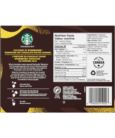 SIGNATURE HOT CHOCOLATE Salted Caramel Single-serve Sachets Prepared in Canada Rainforest Alliance Sustainably Sourced Cocoa No Artificial Flavours Colours Or Sweeteners - Buy Online on GoSupps.com