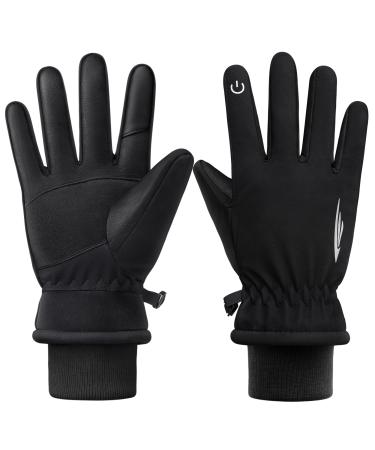 Rivmount winter gloves men women waterproof touchscreen gloves warm ski gloves windproof thermal gloves RSG601 M 605-Dull Black