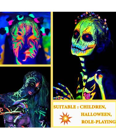 WENJLYJ 6 PCS Glow Body Paint Set - Neon Party Supplies for Adults & Kids - Face Glitter Paint, Body Glow Powder, Facial Highlighter Kits - Buy Online on GoSupps.com