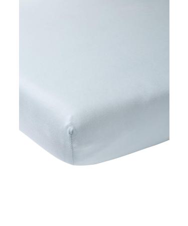 Meyco Baby Uni Felt bed sheet for the cot (bed sheet with soft jersey quality made of 100% cotton perfect fit through all-round rubber breathable dimensions: 70 x 140 cm) light blue cot (70x140cm) light blue