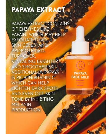 Brightening Papaya Face Milk Serum with Vitamin C & Niacinamide - 1 Fl Oz | Radiant Skin Anti-Aging Hydrating Serum | International Shipping - Buy Online on GoSupps.com
