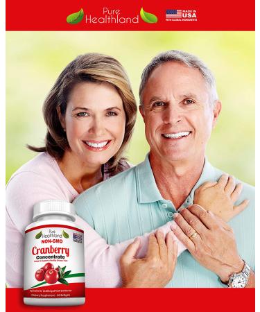 Pure Healthland Non-GMO Cranberry Concentrate Softgels - 60 UTI Support Pills - Buy Online on GoSupps.com