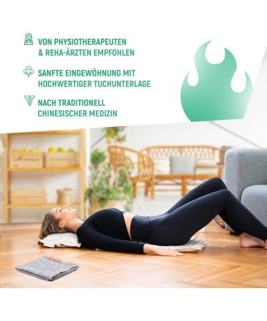 Neo-Olympus Acupressure Mat with Pillow | Coconut & Buckwheat Filling | 7 452 Pressure Points | Video Instructions | Dark Gray Massage Mat - Buy Online on GoSupps.com