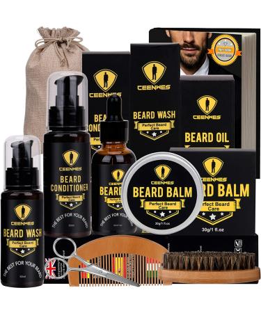Beard Grooming Kit for Updraed 10 in 1 Beard Care Unique Gifts for Men Beard Oil Beard Brush Beard Comb Beard Balm Beard Shampoo Modelling Comb& Mustache Scissors Beard Growth & Trimming Kit - Buy Online on GoSupps.com