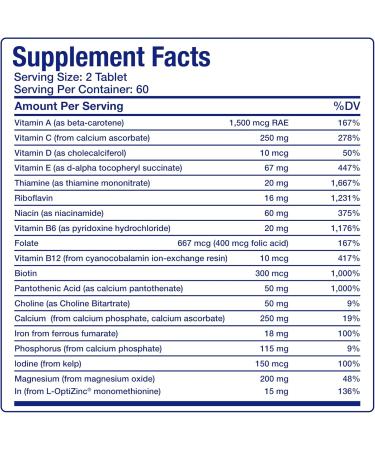 30-In-1 Adult Multivitamin with Iron - Antioxidant Rich Over 50 Multivitamin for Women and Men with Vitamins A C D E B Complex Zinc Magnesium Myo Inositol Citrus Bioflavonoids & More - 1 Month Supply - Buy Online on GoSupps.com