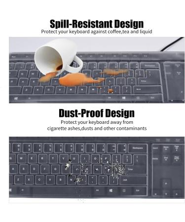Universal Anti-Dust Keyboard Cover Protector Skin for PC Computer 104/107 Keys Standard Desktop Keyboard Reusable Waterproof Keyboard Cover Transparent - Buy Online on GoSupps.com