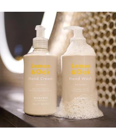 ManCave Lemon & Oak Anti-Bacterial Hand Wash 300ml Suitable for All Skin Types Natural Formulation Vegan Friendly Bottle made from Recycled Plastics Made in England - Buy Online on GoSupps.com