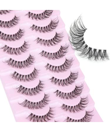 Goddvenus Eyelashes D Curl Russian Strip Lashes Natural Fake Eyelashes Wispy Cat Eye Lashes 10 Pairs 3D Volume Strip Lashes 15 mm Short Reusable Fake Lashes Fluffy Wispy Faux Mink Lashes D-10 pairs natural - Buy Online on GoSupps.com