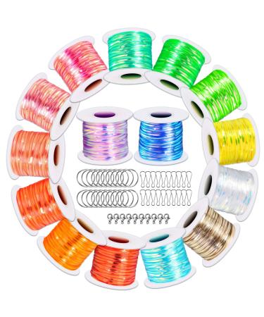 Lanyard String Cridoz 25 Colors Gimp String Plastic Lacing Cord with 20pcs  Snap Clip Hooks and Keyrings for Crafts Bracelet Lanyards and Jewelry  Making Normal Colors