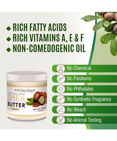 Pure Natural African Ivory Shea Butter 16oz - 100% Pure Body Butter for Dry Skin Eczema Stretch Marks & Anti-Aging - Shop Internationally - Buy Online on GoSupps.com