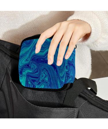 GIAPB Period Bag - Blue Marble Sanitary Napkin Storage & Makeup Pouch - Buy Online on GoSupps.com