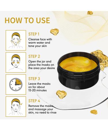 Kinpur 24k Gold Under Eye Patches (60pcs) - Organic Collagen Eye Mask for Puffy Eyes, Dark Circles, and Wrinkles - Vitamin Infused Gel Pads for American Quality Skincare - 30 Pairs - Buy Online on GoSupps.com