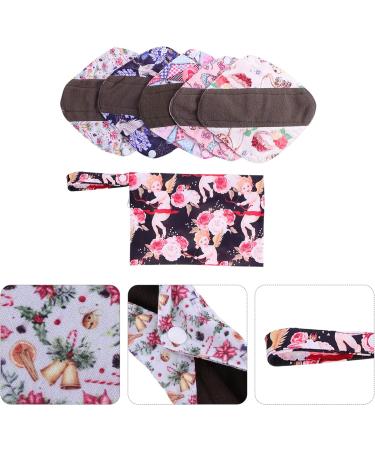 Healifty Reusable Organic Bamboo Menstrual Pads - 5Pcs Breathable Panty Liners for Women - Random Color Sanitary Towel - Buy Online on GoSupps.com