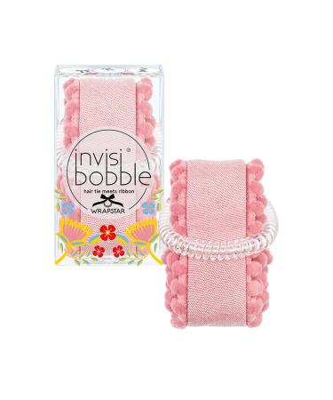 Invisibobble Wrapstar "Ami & Co" hair band I 2-in-1 hair loop pink with original slim hair tie for girls & women i limited collection flores & bloom