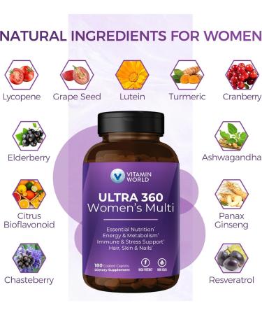 Vitamin World Ultra 360 Women's Multi (180) - Comprehensive Daily Multivitamin for Women - Buy Online on GoSupps.com