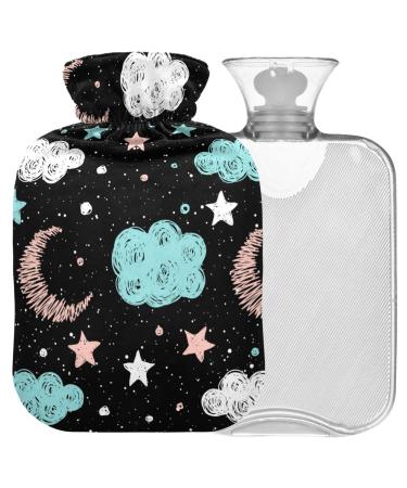 Naanle vintage moon Stern heat bottle with reference transparent hot water bottle Handfoots Heating bag for pain relief heat and cold therapy 1L