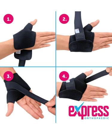 Express Orthopaedic - Medically Approved Carpometacarpal (CMC) Joint Support With Thumb Wrist Compression Strap - 1 UNIT (LARGE - Palm Circ:20-24cm RIGHT) LARGE - Palm Circ:20-24cm RIGHT - Buy Online on GoSupps.com