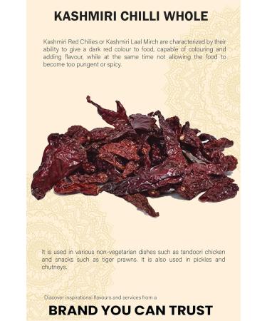 200g| Whole Dried Kashmiri Chillies | Premium Quality| Sun Dried in Organic Environment | Natural | Vegan | No Additives | No Preservatives | 200g - Buy Online on GoSupps.com