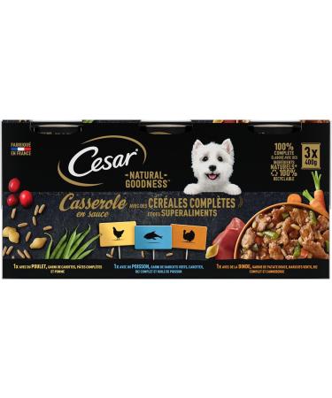 CESAR Natural Goodness Adult Dog Sauce Cans 3 Varieties 8x3x400g - Buy Online on GoSupps.com