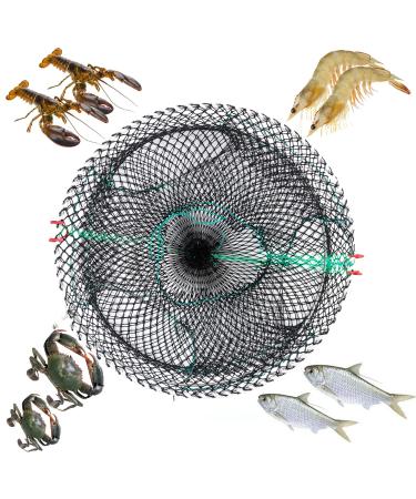 Anglerbasics Portable Crab Trap, Fish Trap for Minnow, Crawfish, Shrimp,Lobster, Bait, Snare Trap(17.72x7.87) Style1 17.72x7.87