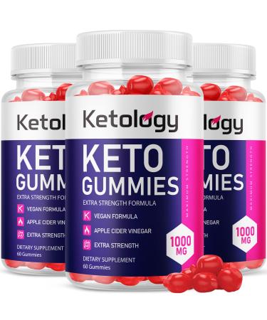 (3 Pack) Ketology Keto Gummies Ketology Keto ACV Gummies Ketology ACV Keto Gummies with 1000mg Apple Cider Vinegar Vitamin B12 Vitamin B6 Beet Root Juice Ketology Gummies Formula (180 Gummies)