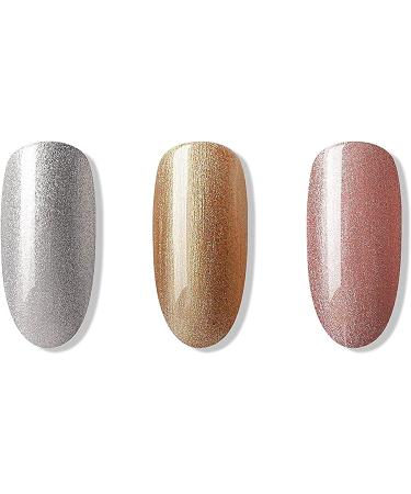 Bluesky Gel Nail Polish Set Metallics Silver Glitter A018 Locket Love 80582 Chiffon Twirl 80589 3 x 5 ml Gold Silver (Requires Curing Under UV or LED Lamp) Metallics 1 count (Pack of 1) - Buy Online on GoSupps.com