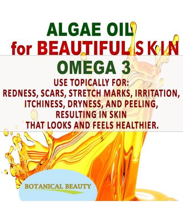 Botanical Beauty ALGAE OIL Omega 3 Oil 40% DHA 100% Natural for FACE SKIN BODY HAIR NAILS 2 Fl.oz.- 60 ml Skin Moisturizer Oil Skin Nourishing Oil - Buy Online on GoSupps.com