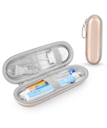 Case for Braun Oral B/Oral-b Pro/Philips Sonicare/Fairywill Sonic Electric Toothbrush with Accessories Storage Portable Holder Travel Protective Cover (Rose Gold)