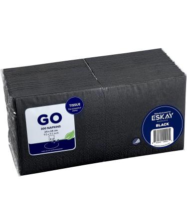 Black 2-Ply Disposable Beverage Napkins (300 Count) - Ideal for Bar, Cocktail, Weddings, Birthday - EU Made - Buy Online on GoSupps.com