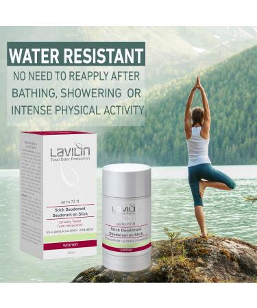 LAVILIN Underarm Deodorant Stick For Women - 72 Hour Protection - The Ultimate and Different Way to Prevent Unpleasant Odors Alcohol Paraben and Aluminum Free - Cruelty-Free - Kind to your Skin - Buy Online on GoSupps.com