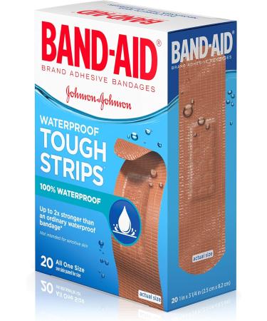 Band-Aid Tough Strips Waterproof Adhesive Bandages - 20 Count (Pack of 2) - Buy Online on GoSupps.com