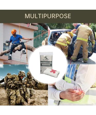10 Count Triangular Bandage 37x37x53 | 100% Cotton First Aid Sling Splint & Head Bandage - Versatile & Essential | Fast International Shipping - Buy Online on GoSupps.com