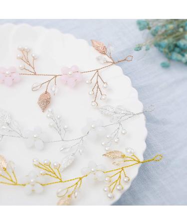 Aukmla Rose Gold Bride Wedding Hair Vine Headband - Crystal Bridal Jewelry - Buy Online on GoSupps.com