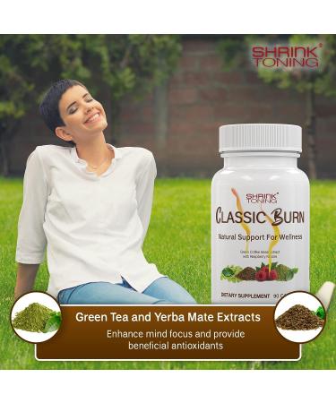 Shrink Classic Burn - Green Coffee Bean & Raspberry Ketones with 45% Chlorogenic Acid - 90 Capsules for Weight Management - Buy Online on GoSupps.com
