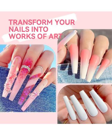 Acrylic Powder and Liquid Set for Beginners Acrylic Nail kit Acrylic Powder Set Nails Kit Acrylic Set with Top Coat and Glue Nail Tip for Nail Extension Carving at Home (Set C) - Buy Online on GoSupps.com