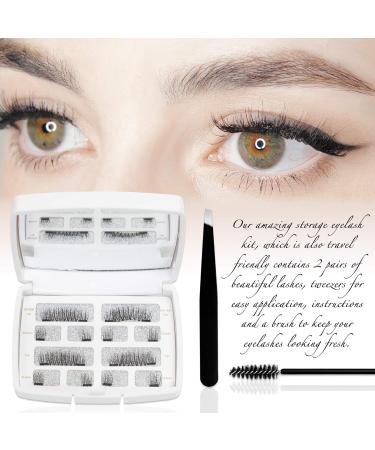 FReed Blue Magnetic Eyelashes - 2 Pairs of Natural Glue-Free Reusable Lashes (32mmX12mm) for Full Eyes - Buy Online on GoSupps.com