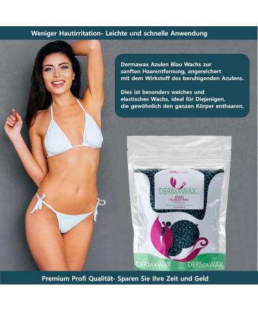 Dermawax 2 KG Azulen Waxing Pearl Wax - Gentle Hair Removal for All Skin Types No Strips Needed | Full Body Depilation - Buy Online on GoSupps.com