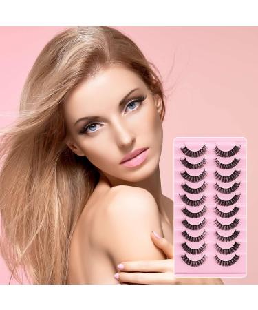 RVSWIHFA False Eyelashes Russian Strip Lashes Fluffy Wispy 3D Effect False Lashes D Curl Eye Lashes Reusable Fake Lashes Thick Volume Faux Mink Lashes Natural Look 10 Pairs - Buy Online on GoSupps.com