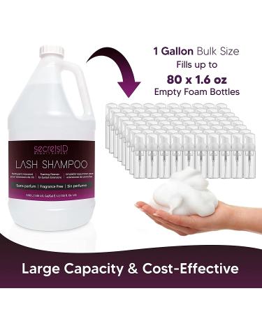 Lash Shampoo Bulk for Professional Lash Extension | 1 Gallon + 50 Aftercare Cards | Eyelid Foaming Cleanser | Salon Grade Cleanser (Fragrance-Free) - Buy Online on GoSupps.com