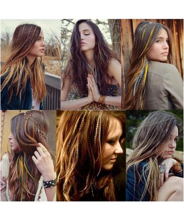 Feather Hair Extension Colored Strands for Hair Feather Extension 20 Pieces Synthetic Hairpiece Fake Hair Feather Hair Extensions crochet hair extension set (Color : 5 Size : 16inches) 16inches 5 - Buy Online on GoSupps.com