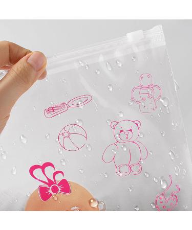 Pack of 12 Pink Newborn Hospital Bags - Transparent Closure Bags (38 x 25 cm) | Perfect Gifts for Newborns - International Shipping Available - Buy Online on GoSupps.com