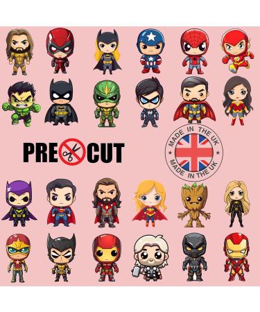 24 x Precut Superhero Kids Girl Boy Party Pack Edible Wafer Paper Cupcake Toppers For Cakes - Buy Online on GoSupps.com