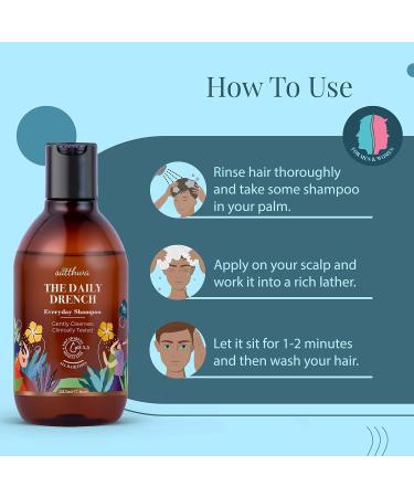 Buy Satthwa Daily Drench Mild Shampoo - Niacinamide pH 5.5 SLS & Paraben Free for All Hair Types - 225ml Worldwide Shipping - Buy Online on GoSupps.com