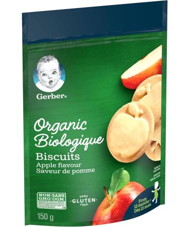 GERBER Organic Biscuits Apple Baby Snacks Biscuits 10+ Months 150 g 6 Pack - Buy Online on GoSupps.com