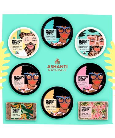 Ashanti Naturals Bouffants Bundle - African Black Soap Bar (16oz) | Creamy Yellow Shea Butter (15oz) - Buy Online on GoSupps.com