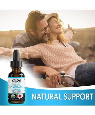 Organic Lymphatic Drainage Supplements Drops - Vegan Echinacea Liquid for Lymph Node Detox & System Support - 1oz Non-GMO - Buy Online on GoSupps.com