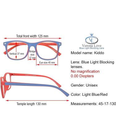 KIDDO Kids Blue Light Blocking Glasses for Ages 3-12 | Anti-Eyestrain Computer Gaming TV Glasses for Boys & Girls | Blue & Red Lens 0.0 Diopters - Buy Online on GoSupps.com